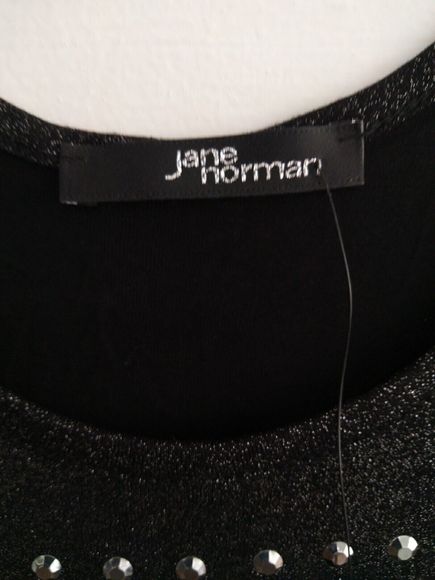 Jane Norman Blouse Size 14 Black Sleeveless Silver Studs - Picture 4 of 5